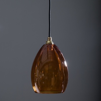 Bertie Mid Amber Glass Pendant Light